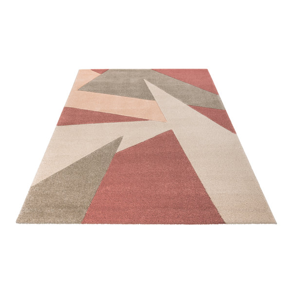 Obsession Rechteckig Abstrakt Maschinell Hergestellt Pink Area Rug